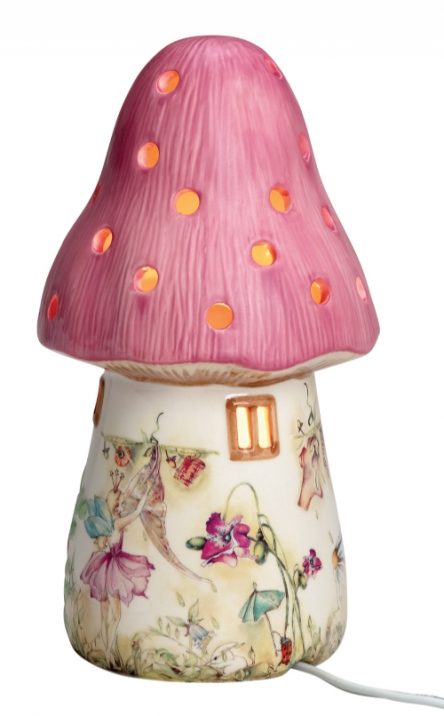 Dewdrop Fairy Toadstool Lamp - Pink