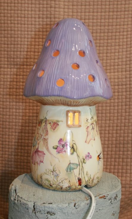 Dewdrop Fairy Toadstool Lamp - Lilac
