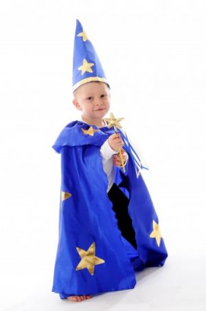 Little Heroes Wizard Cape, Hat & Wand Dress Up