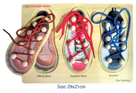 Children's Wooden Lacing Puzzle - Learn to Tie Shoes