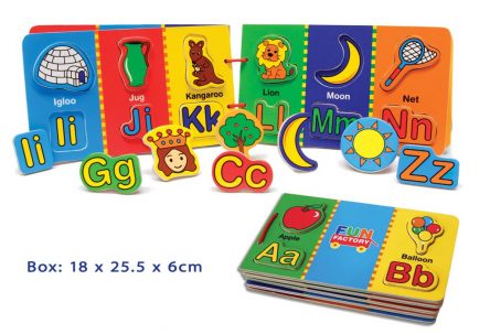 Fun Factory Childrens Wooden Magnetic Alphabet Book