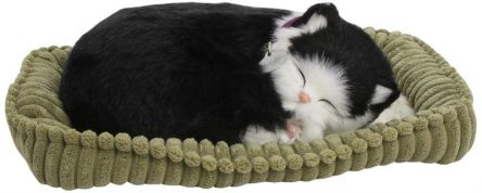 Perfect Petzzz Breathing & Sleeping Toy Kitten - Blk & White