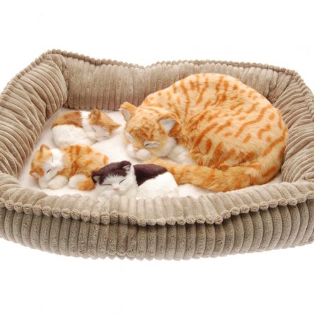 Perfect Petzzz Breathing Sleeping Mother Cat & Kittens Toy