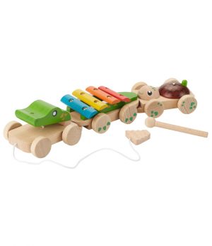 EverEarth Wooden Pull Along Musical Crocodile