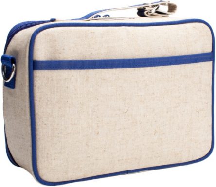 So Young Insulated Lunch Bag Box Coated Linen - Blue Scooter
